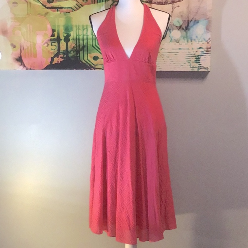 WOMANS VINTAGE JCREW BACKLESS PINK SUMMER DRESS SIZE 4